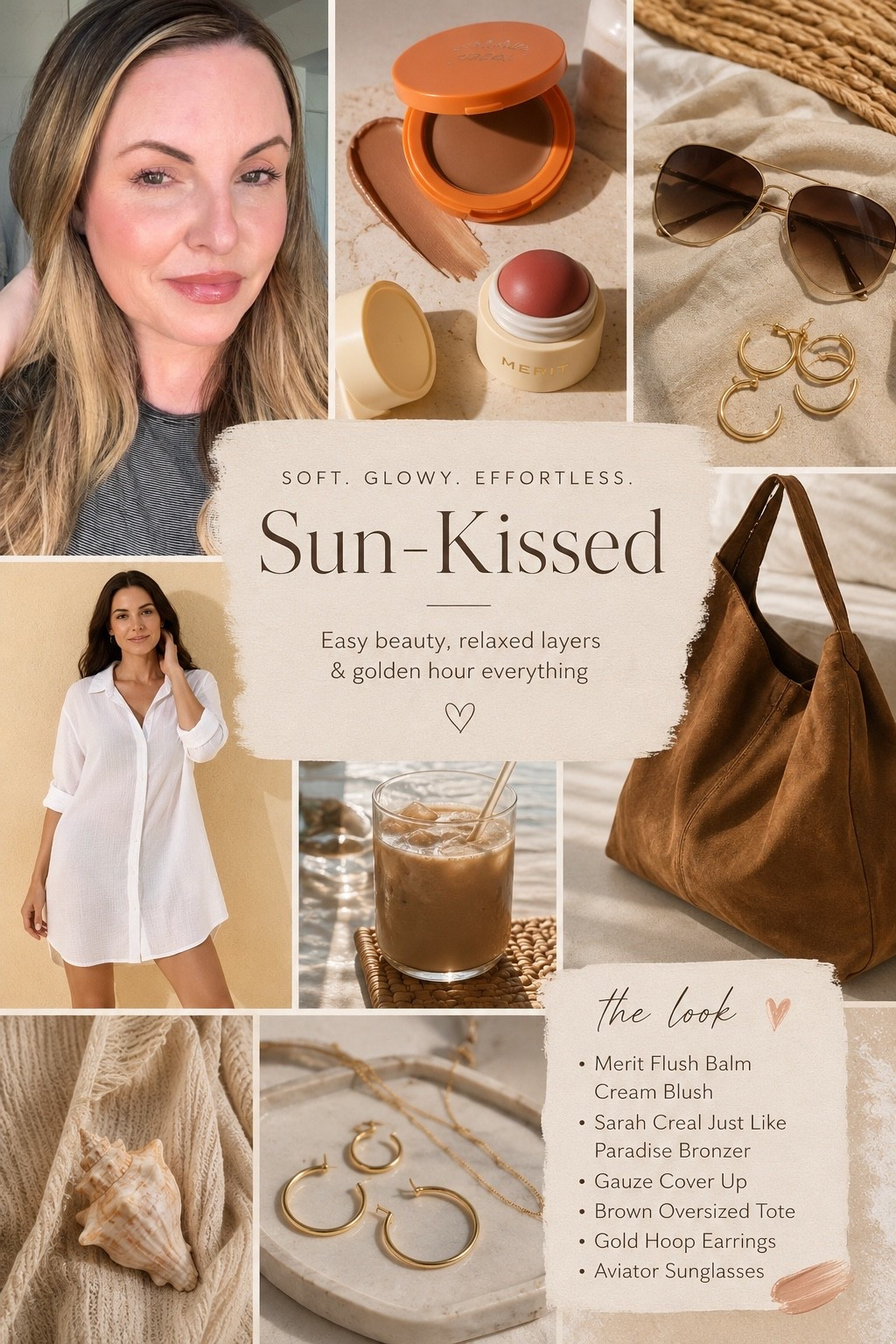 Soft sunkissed tones, relaxed layers & effortless little details lately ☀️

The makeup, accessories & easy summer pieces creating my current golden hour mood.

#LTKdayinmylife #LTKselfcare #LTKOver40