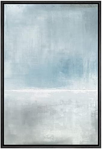 SIGNWIN Framed Canvas Print Wall Art Pastel Watercolor Blue Gray Landscape Abstract Shapes Illustrat | Amazon (US)