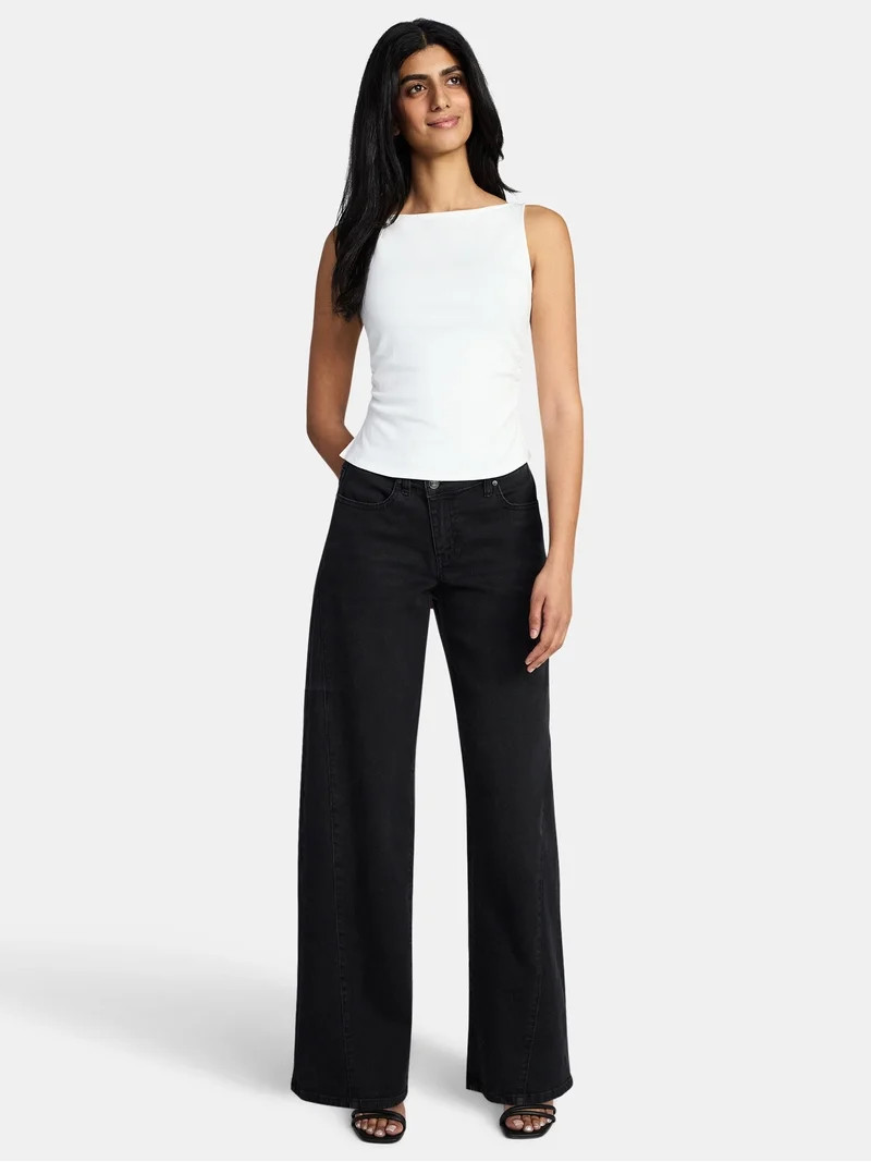 Madden NYC Women's Sleeveless Ruched Tank Top, Sizes XXS-XXL | Walmart (US)