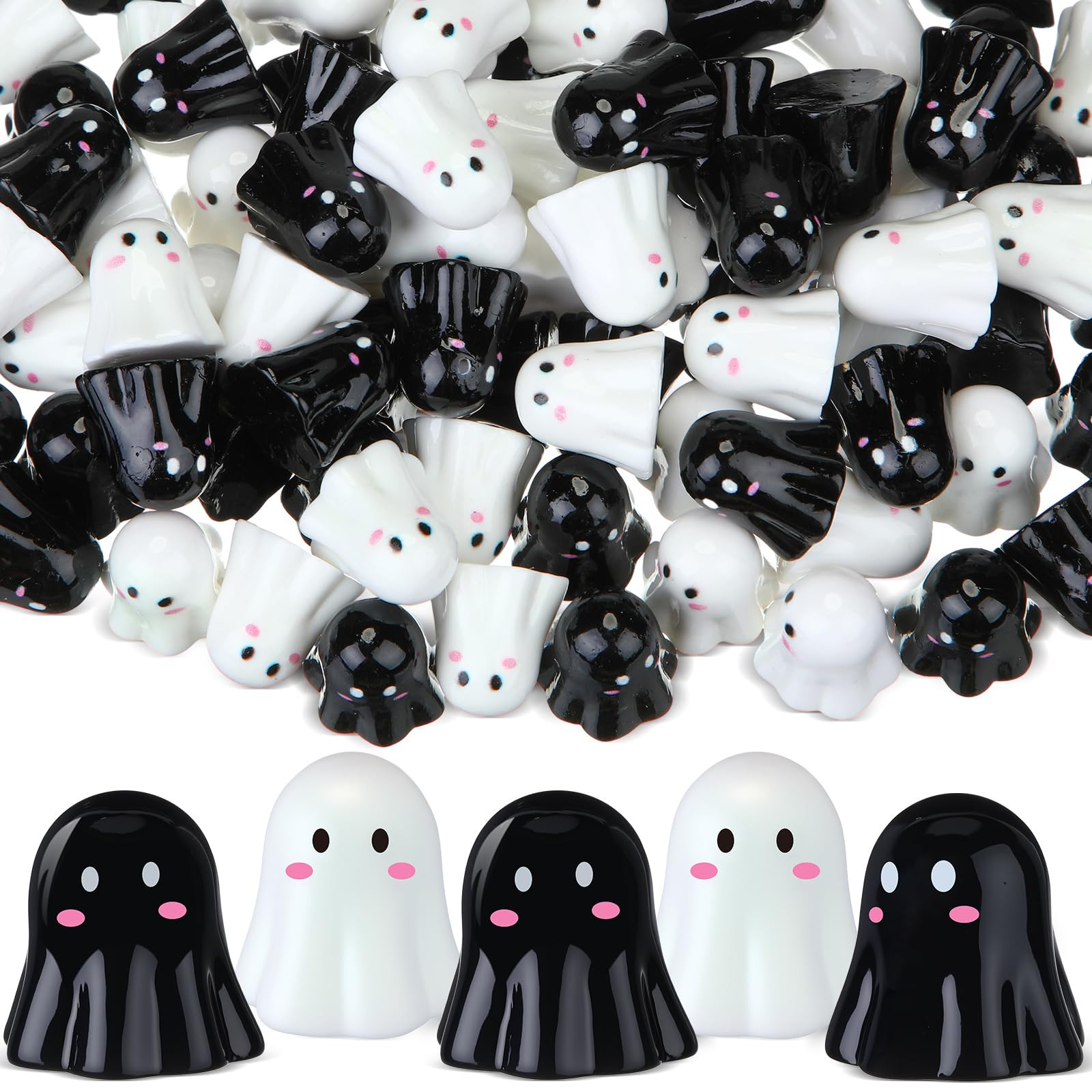 Weysat 100pcs Mini Ghost Resin Figures Halloween Miniature Figurines Artificial Miniature Ghost F... | Amazon (US)