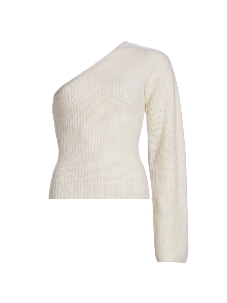 Rib-Knit Cashmere One-Shoulder Top | Saks Fifth Avenue