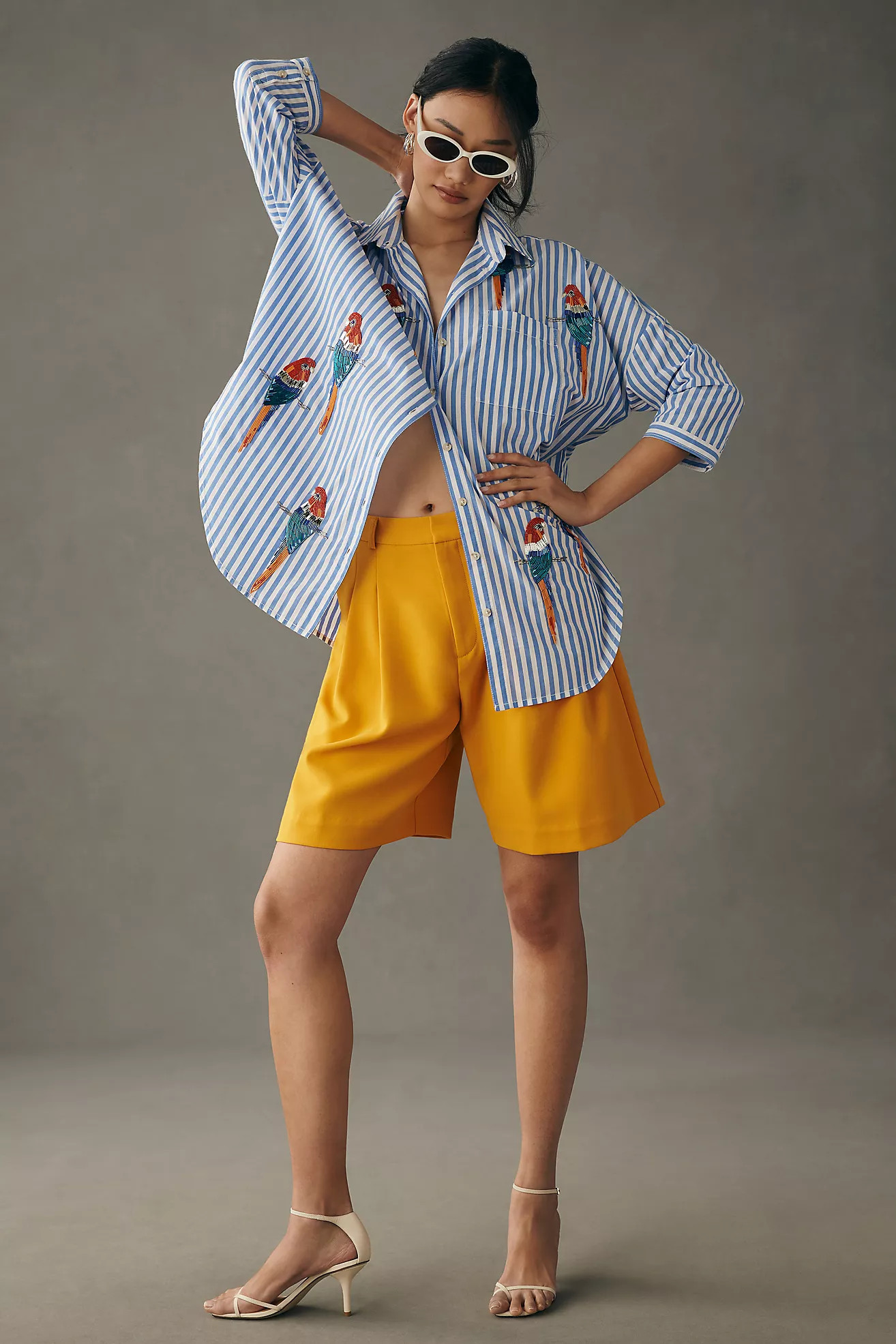 Maeve Parrot Buttondown Shirt | Anthropologie (US)