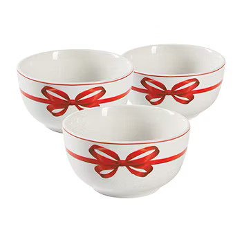 Martha Stewart Festive Bow 3-pc. Ceramic Tidbit Bowls | JCPenney