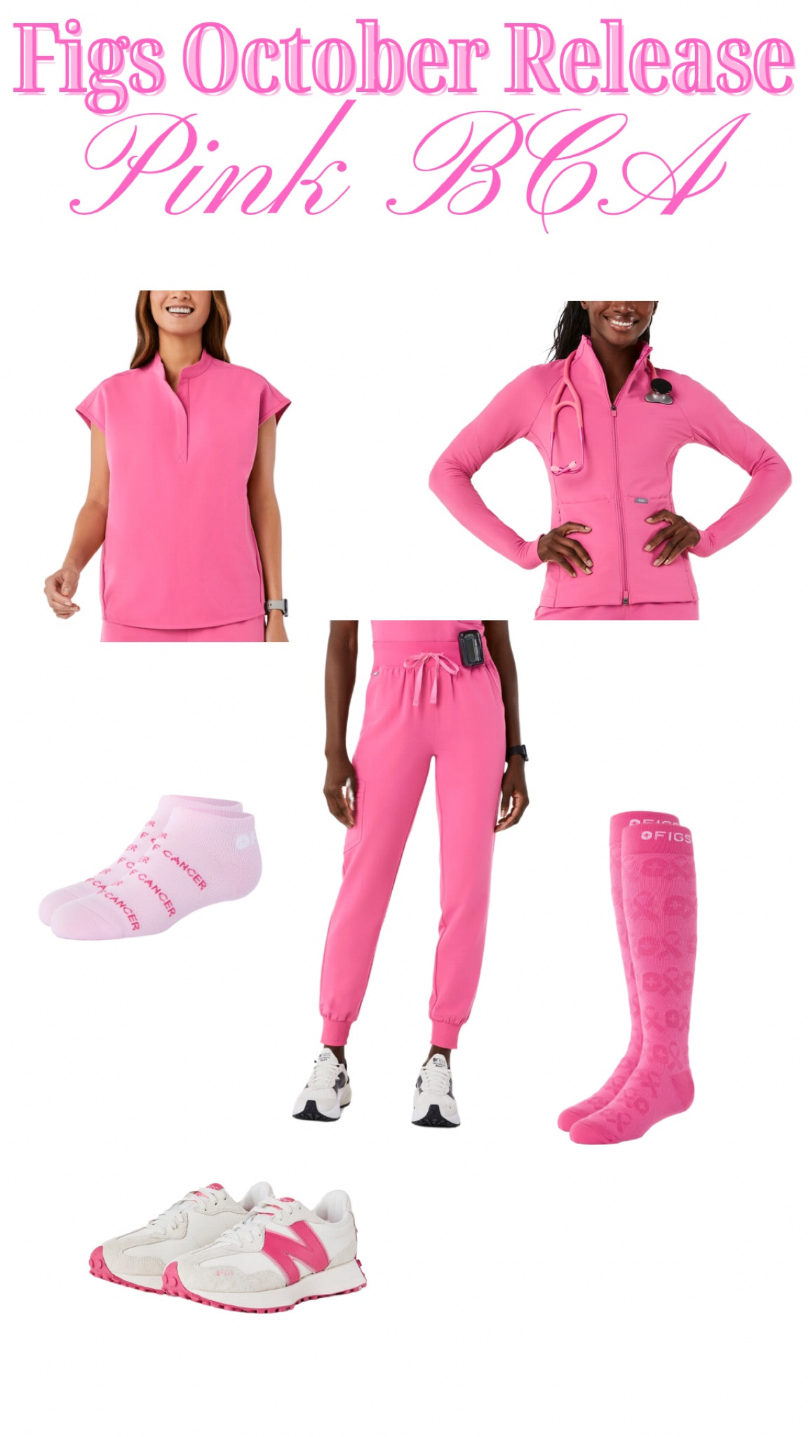 October is breast cancer awareness month and w/ that comes the Annual Release of Figs Pink Scrubs! I’ve known too many young women who have battled and thankfully beat breast cancer. Think pink this month and represent with my favorite scrubs in a new pink color! I usually size down one in the Rafaela oversized scrub top. The joggers fit true to size. 

#LTKStyleTip #LTKFindsUnder100 #LTKActive