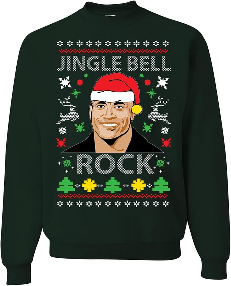 wild custom apparel Jingle Bell Rock Ugly Christmas Sweater Crewneck Sweatshirt | Amazon (US)