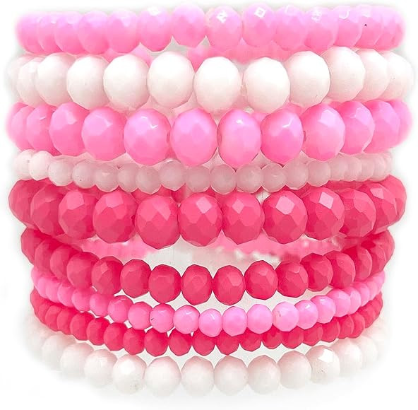 Bohemian 9 Strands Crystal Beaded Multi-Layer Stacking Elastic Bracelets - Versatile Stretch Stra... | Amazon (US)