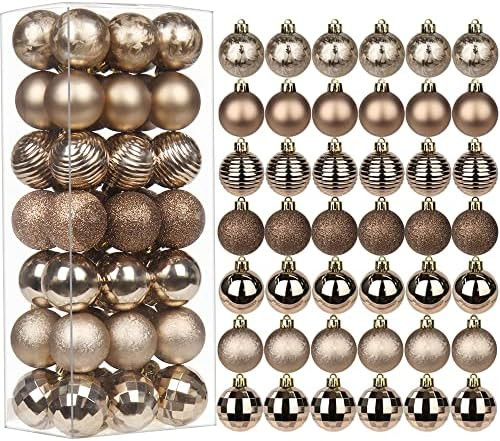 1.57" Christmas Ball Ornaments 42 Pcs Christmas Tree Decorations Shatterproof Hanging Christmas S... | Amazon (US)
