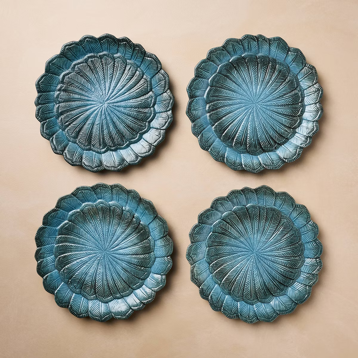 4pc 9" Stoneware Feather Salad Plates - John Derian for Target | Target