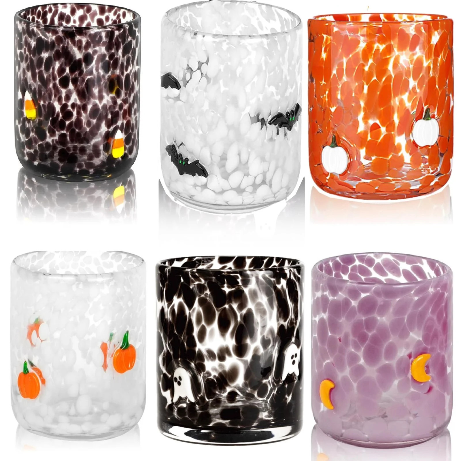 Halloween Icon Juice Glasses, 14oz Icon Stemless Coffee Cocktail Drinking Cups (2* Ghost B) | Walmart (US)