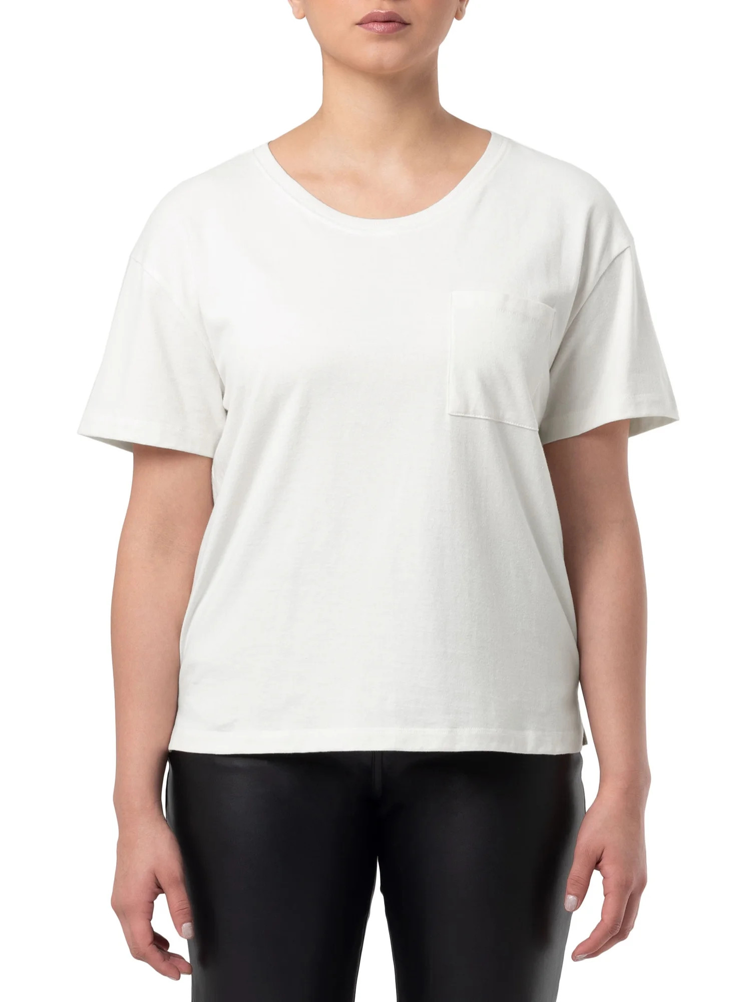 Time and Tru Women's Short Sleeve Boyfriend T-Shirt | Walmart (US)