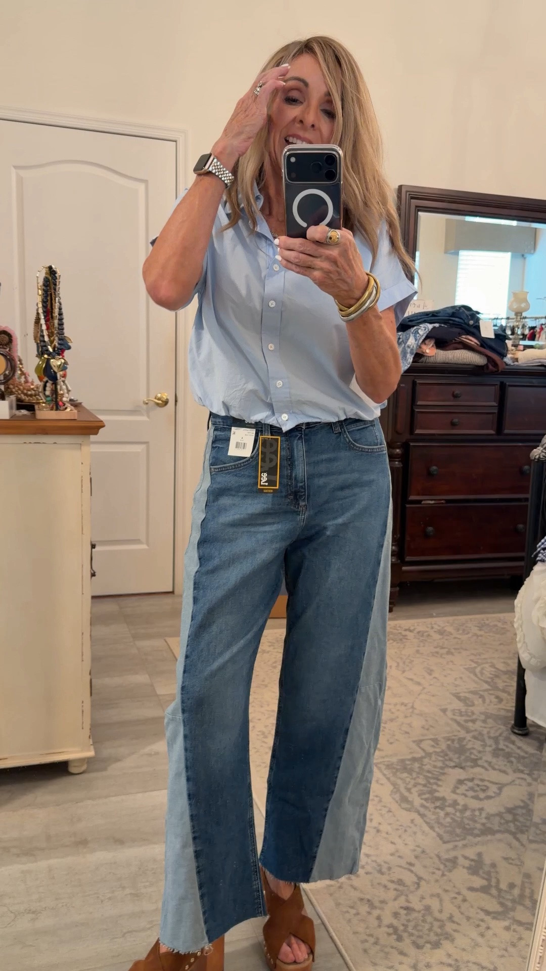 The coolest jeans! Wearing a size 4. Love the raw hem.

#LTKxWalmart #LTKOver40