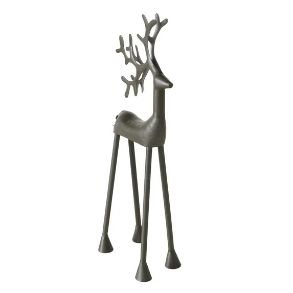 Rustic Reindeer Figurine, Handmade, Iron, Black Finish, 14.75 Inches | Walmart (US)