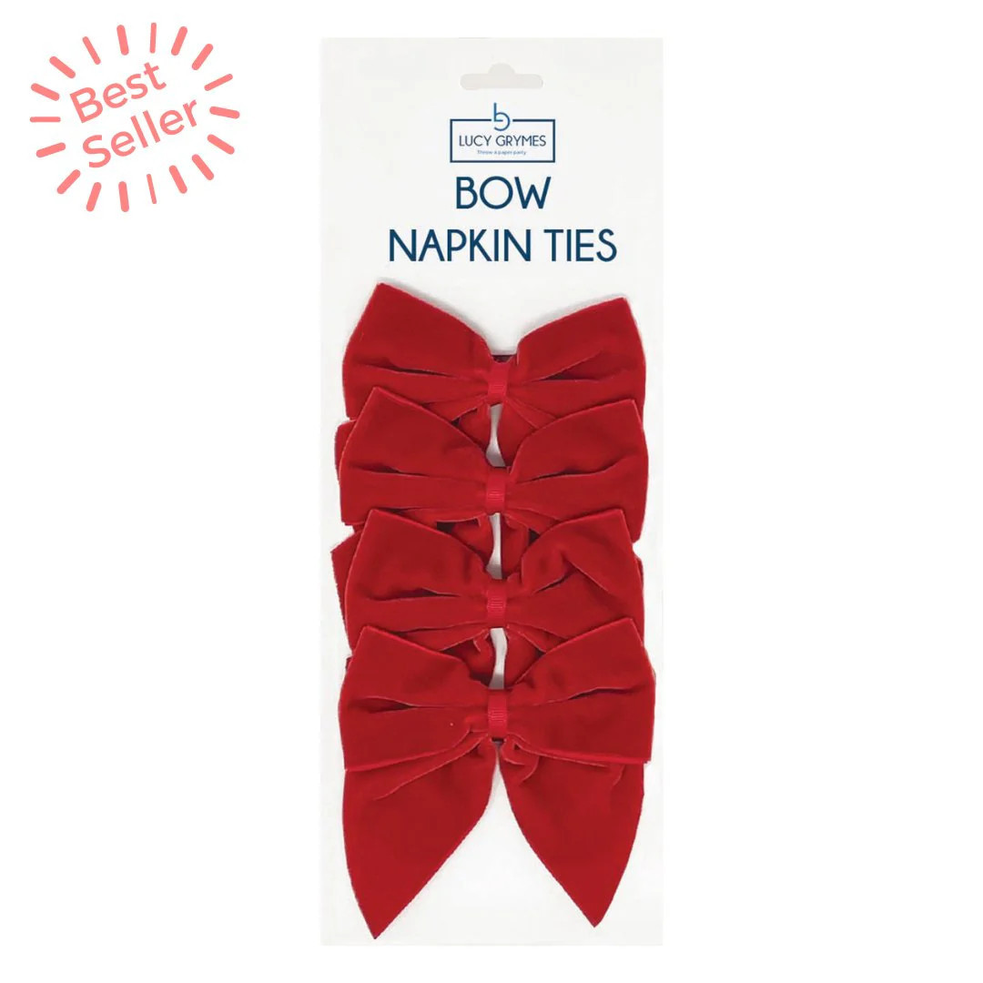 Red Bow Napkin Ties | Lucy Grymes Designs