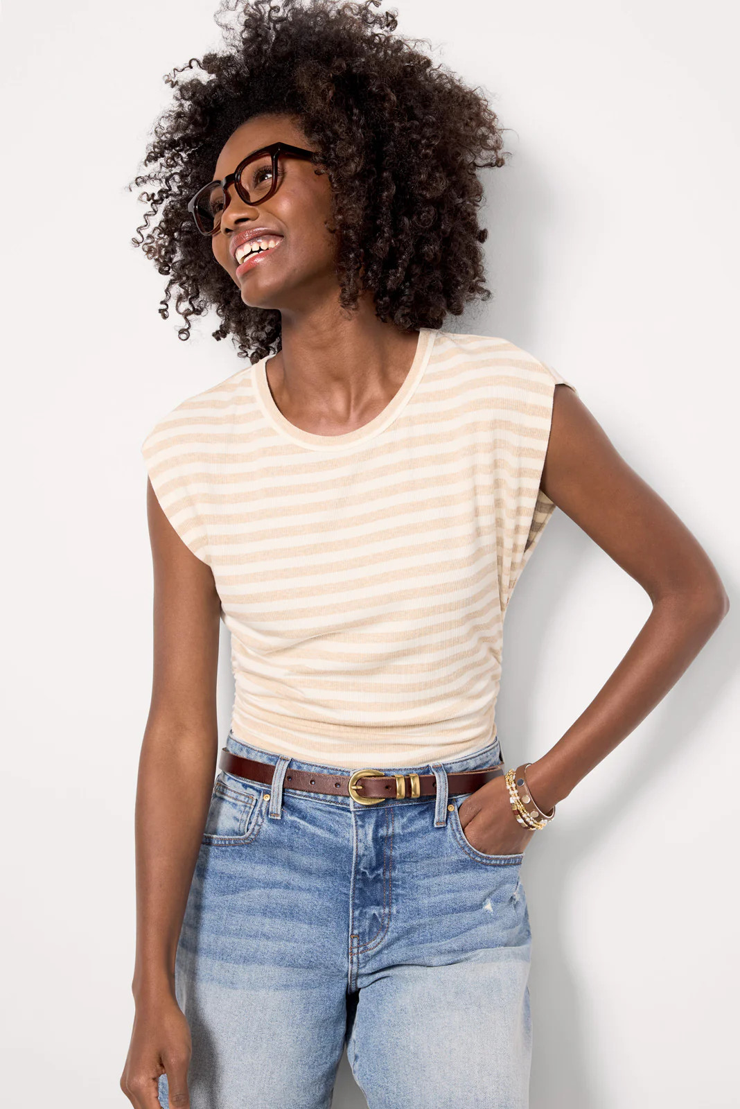 Joni Stripe Crew Neck Top | Evereve