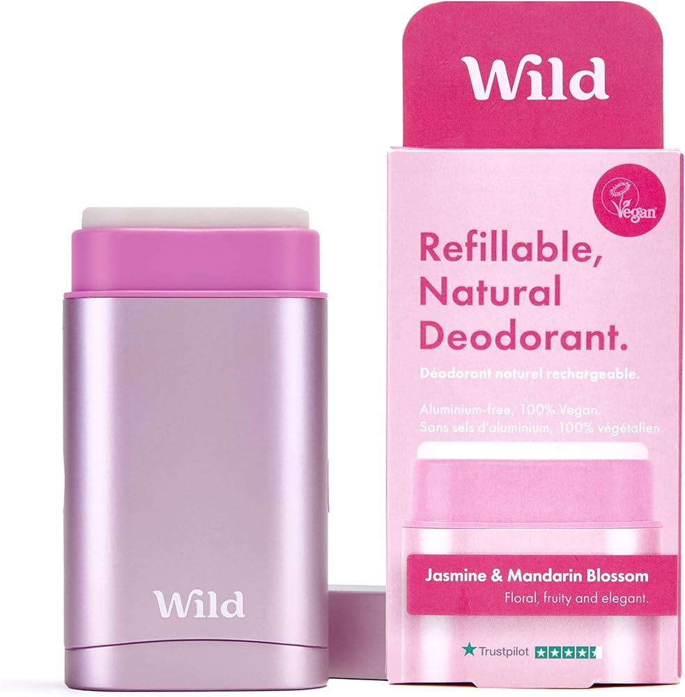 Wild - Refillable Deodorant - Vegan - Aluminum Free - Long Lasting Protection - Starter Kit - Pin... | Amazon (US)