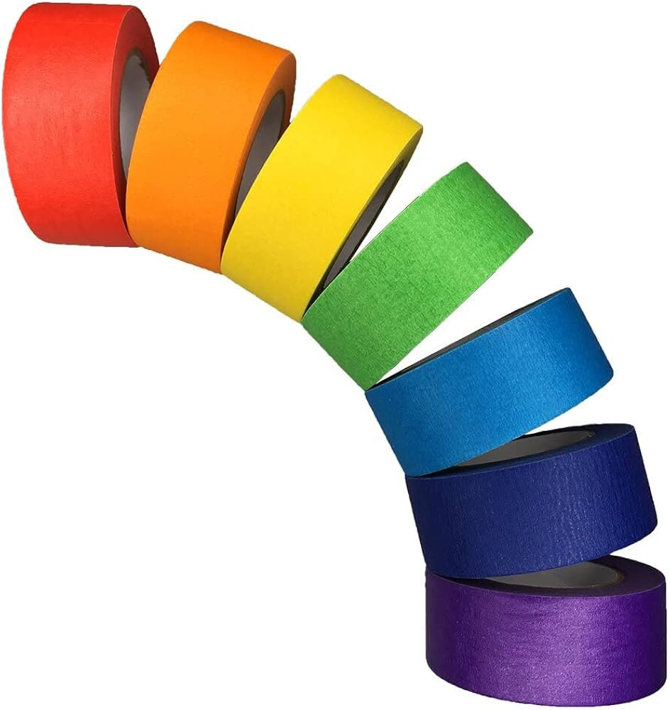 SIMON&ISAAC Colored Masking Tape Colored Painters Tape 1 inch Width Adhesive Tape Textured Paper ... | Amazon (US)