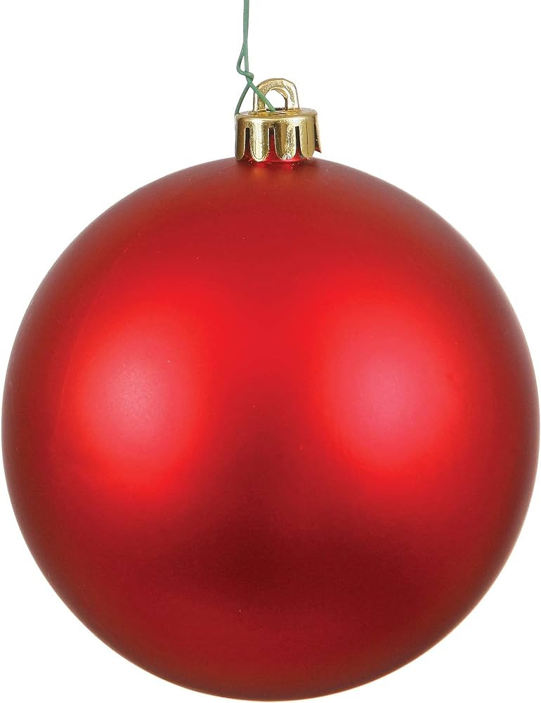 Vickerman 4" Red Matte Ball Ornament, 6 per Bag | Amazon (US)