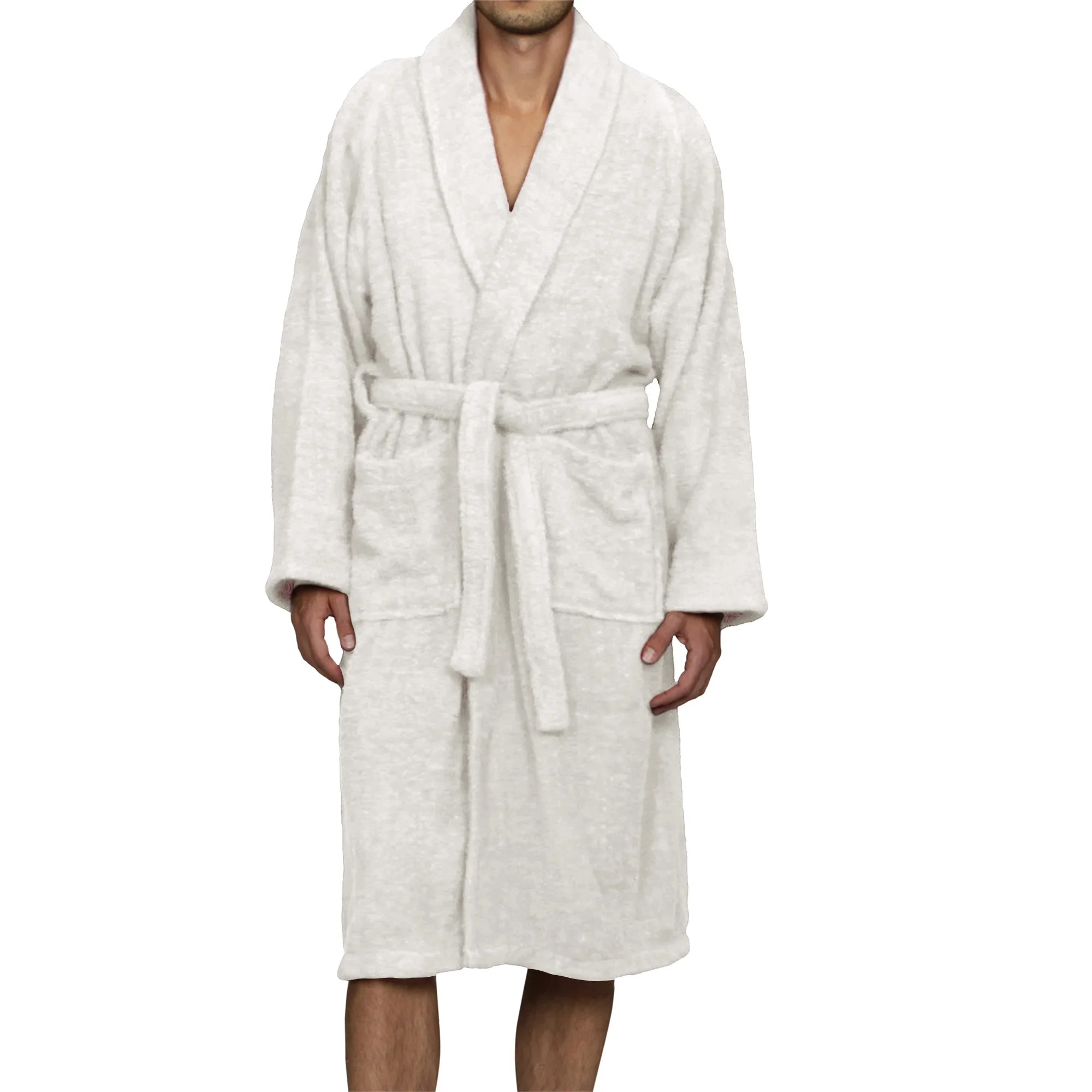 Cotton Terry Adult Unisex Soft Lightweight Bathrobe, Medium, White | Walmart (US)