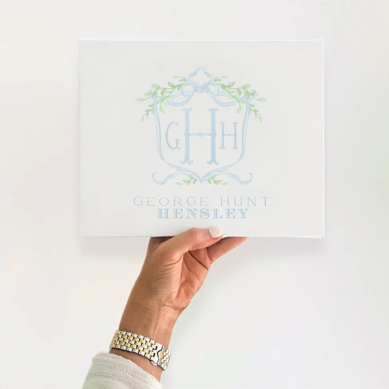 Watercolor Baby Name Sign 8x10 Canvas Hospital Bassinet Newborn Announcement Newborn Monogram Cre... | Etsy (US)