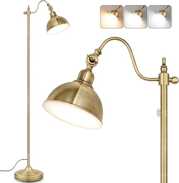 Industrial Floor Lamp, 3 Color Temperature LED Pharmacy Floor Lamps 63" H, Adjustable Head Standi... | Amazon (US)