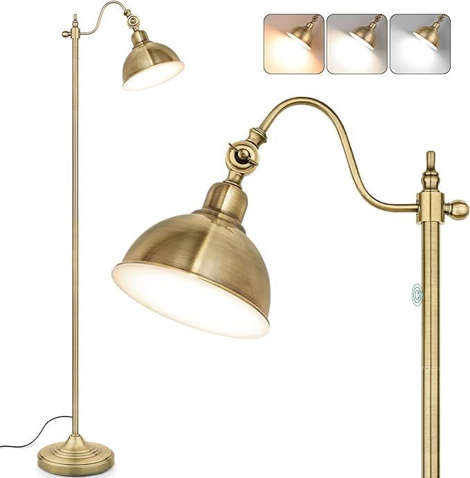 Industrial Floor Lamp, 3 Color Temperature LED Pharmacy Floor Lamps 63" H, Adjustable Head Standi... | Amazon (US)