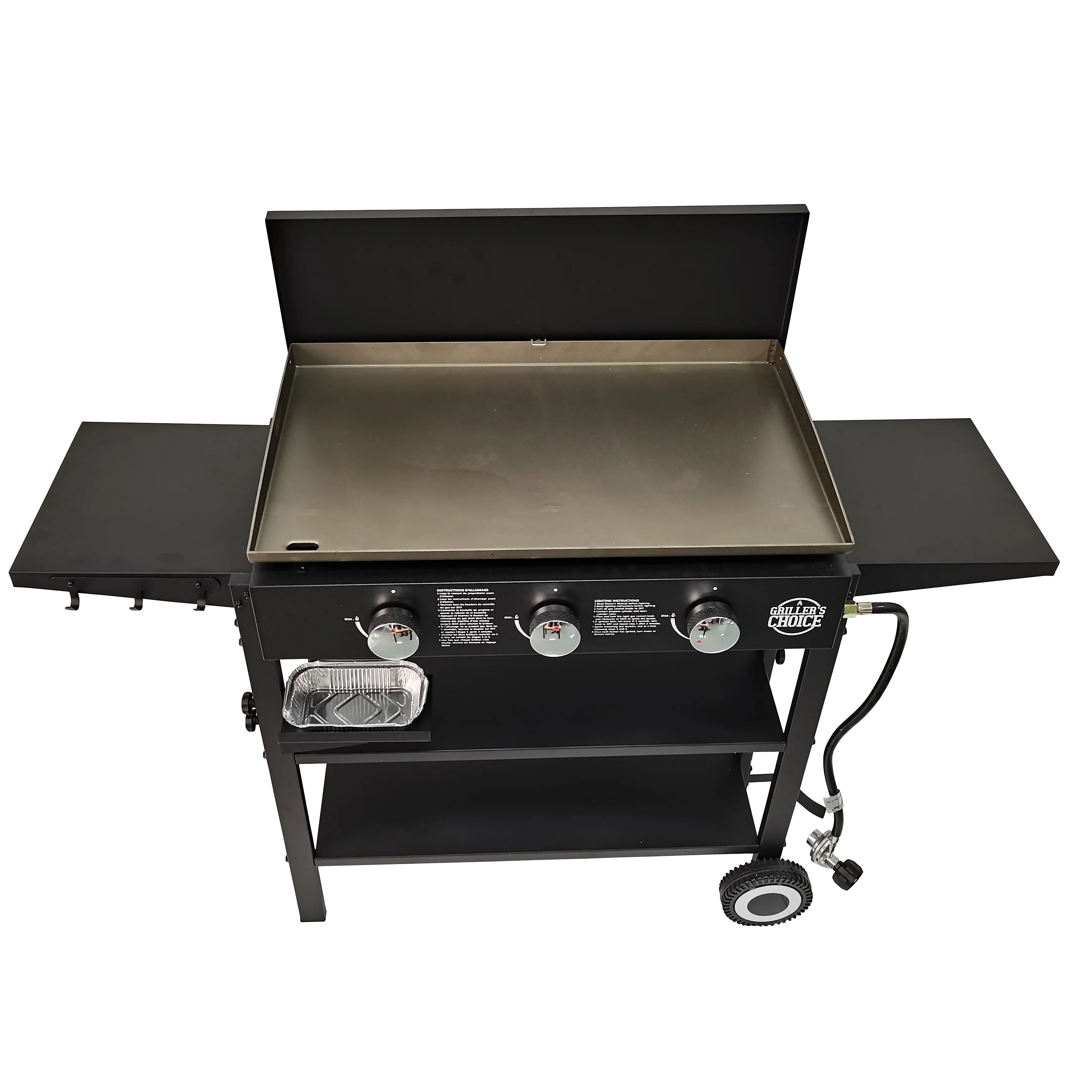 Griller's Choice Outdoor Griddle Grill Propane Flat Top - Hood Included, Large Flat Top Grill, 2-... | Walmart (US)