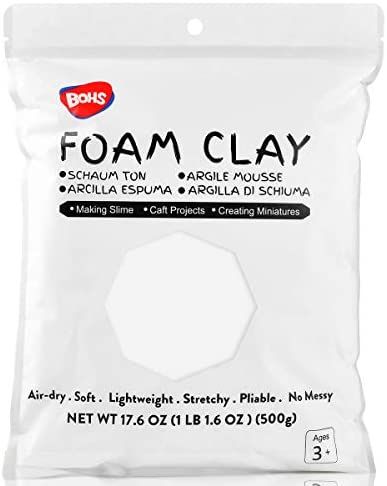 BOHS White Squishy Slime and Modeling Foam Clay, Soft Air Dry, for School Arts & Crafts Project ,... | Amazon (US)