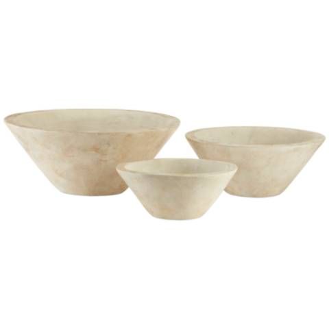Cottage Beige and Gold Decorative Bowls Set of 3 - #367Y0 | Lamps Plus | Lamps Plus