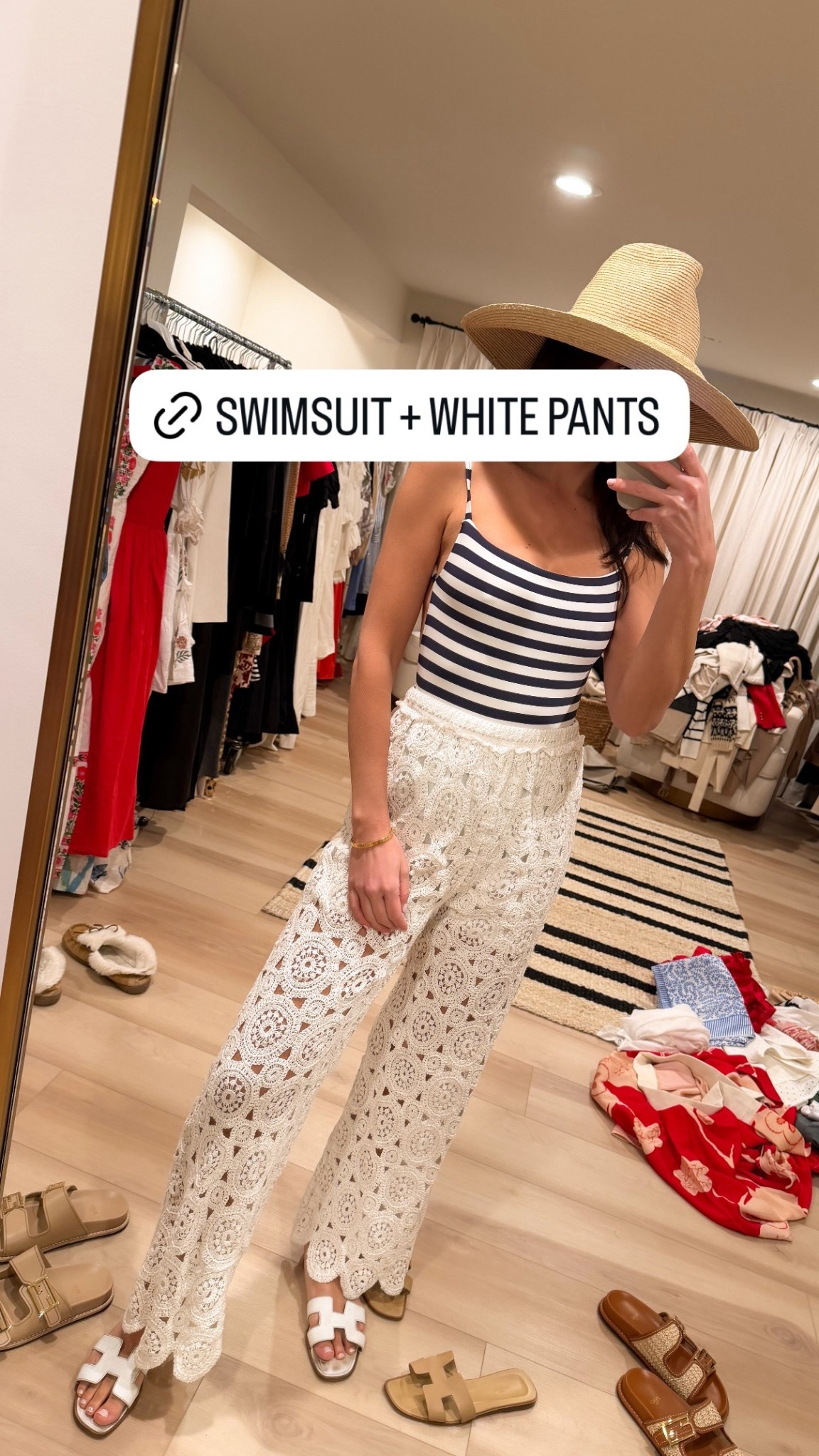 White crochet pants are from St. Tropez market, similar below!

Swimsuit is Anemos, available on their website, similar below!

Spring outfit, vacation outfit, spring break, stripe swimsuit. 

#LTKTravel #LTKootd #LTKSeasonal