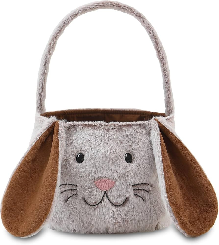 Easter Bunny Basket,Cute Easter Bucket Bags with Rabbit Ears for Eggs Hunting,Candy Gifts Storage... | Amazon (US)