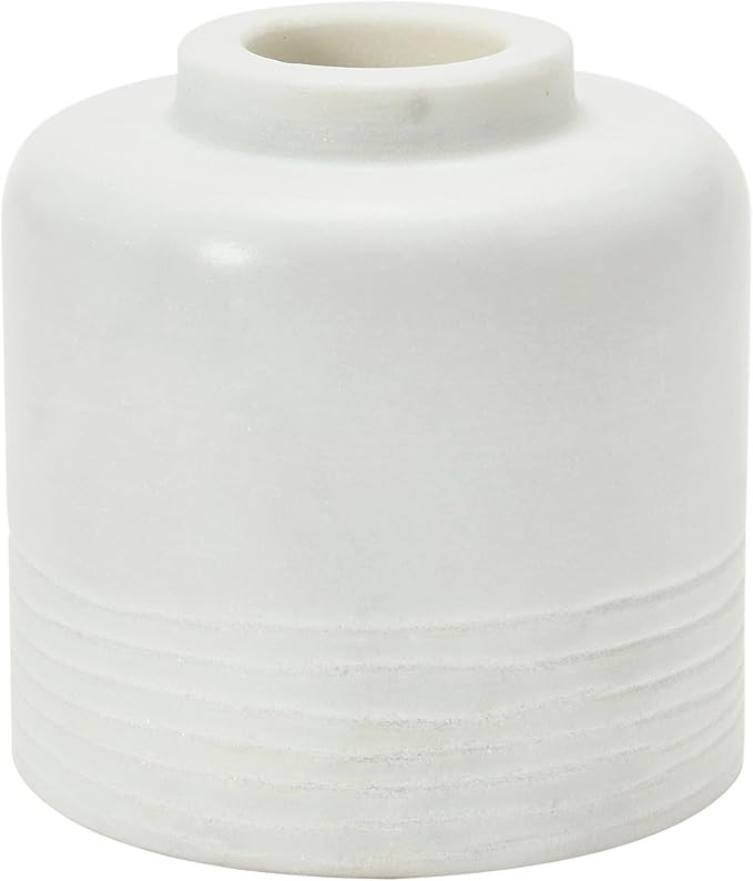 Creative Co-Op Marble Carved Pattern Vase, White | Amazon (US)