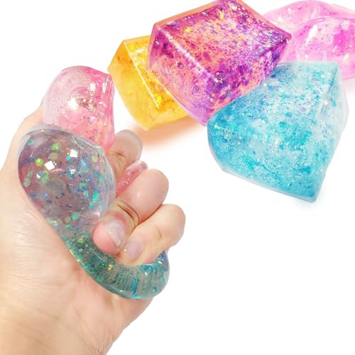 Amazon.com: 4pcs Glitter Ice Cubes - Colorful Sensory Fidget Toys for Adults & Kids, Fun Squeeze ... | Amazon (US)