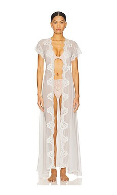 homebodii Farrah Long Lace Robe in Ivory from Revolve.com | Revolve Clothing (Global)