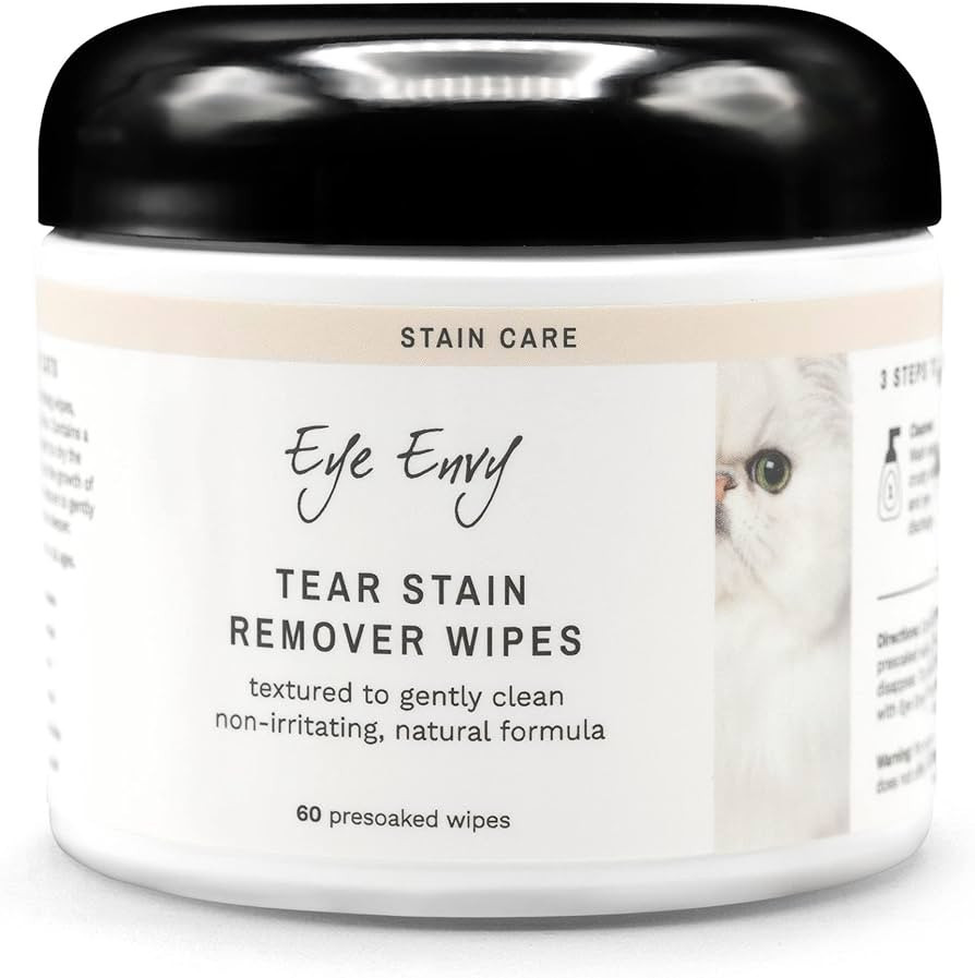 Eye Envy Tear Stain Wipes for Cats | Textured to Gently Clean, Treats The Cause of Staining | 100... | Amazon (US)