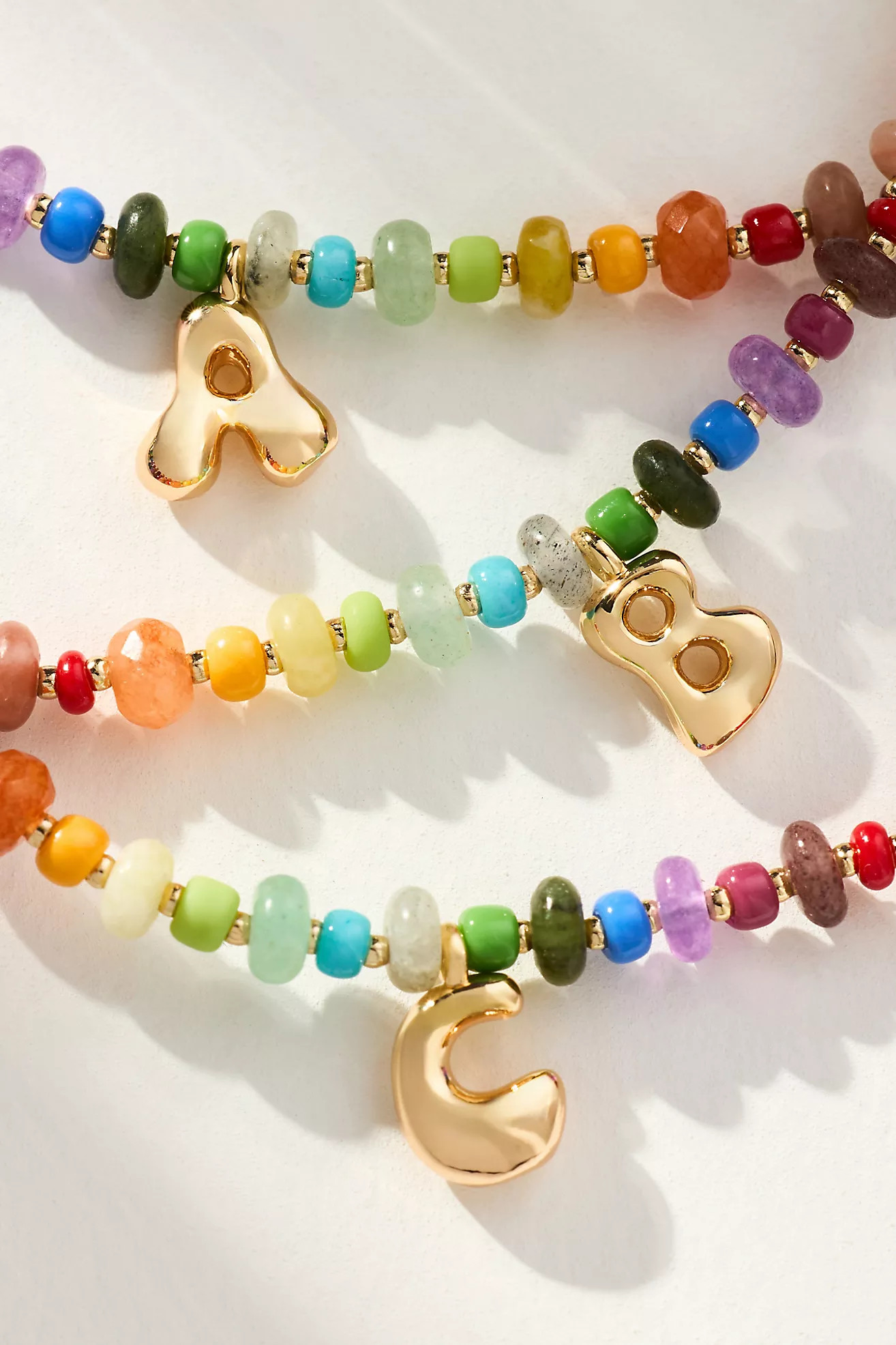 Beaded Mini Bubble Letter Monogram Necklace | Anthropologie (US)