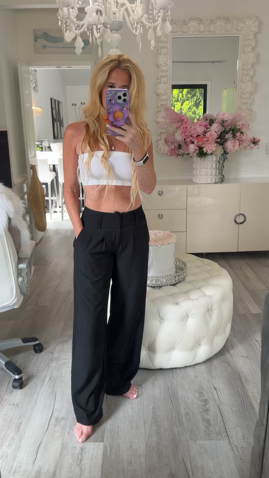 A flattering black pant that goes with everything! Wearing a 2 fits TTS

#LTKdayinmylife #LTKgrwm #LTKootd