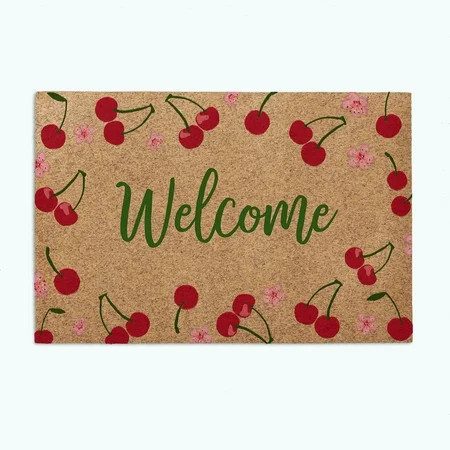 Personalization Mall Welcome Cherries Synthetic Coir Doormat, 18x27 | Walmart (US)