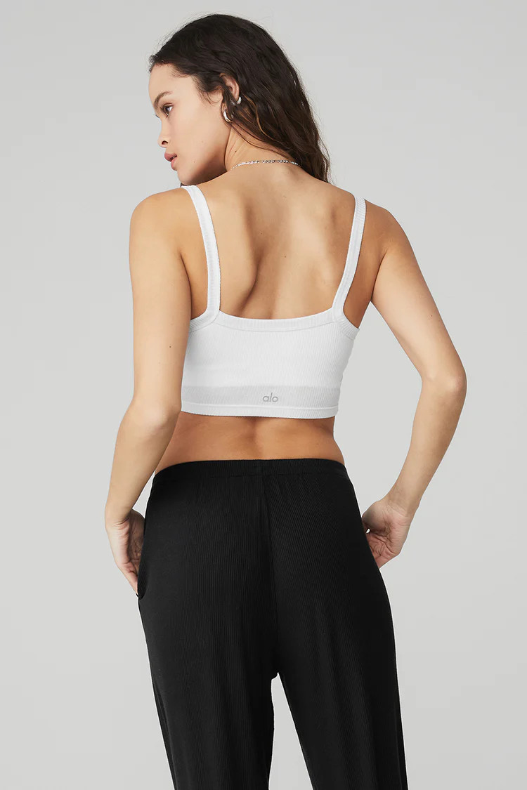 Ribbed Crop Whisper Bra Tank | Alo Yoga (US)