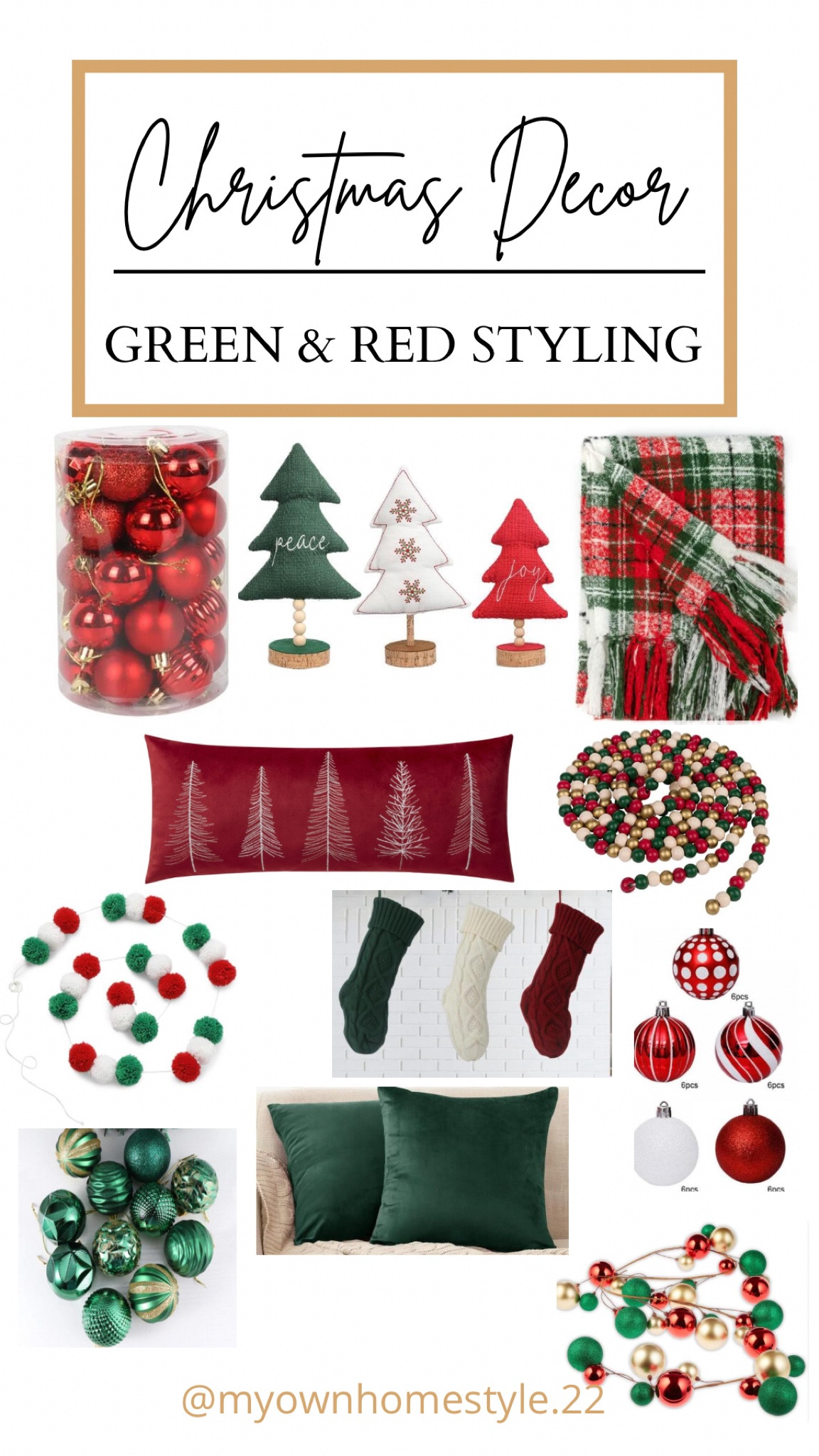 CHRISTMAS DECOR-GREEN & RED STYLING 

#LTKstyletip #LTKSeasonal #LTKhome