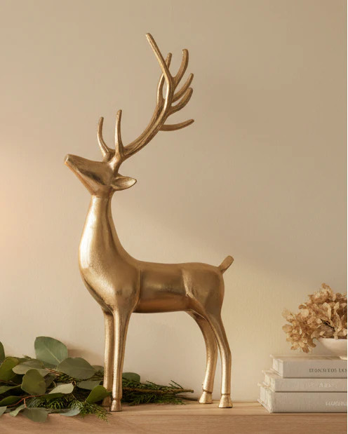 Iron Gold Standing Reindeer | MJHome