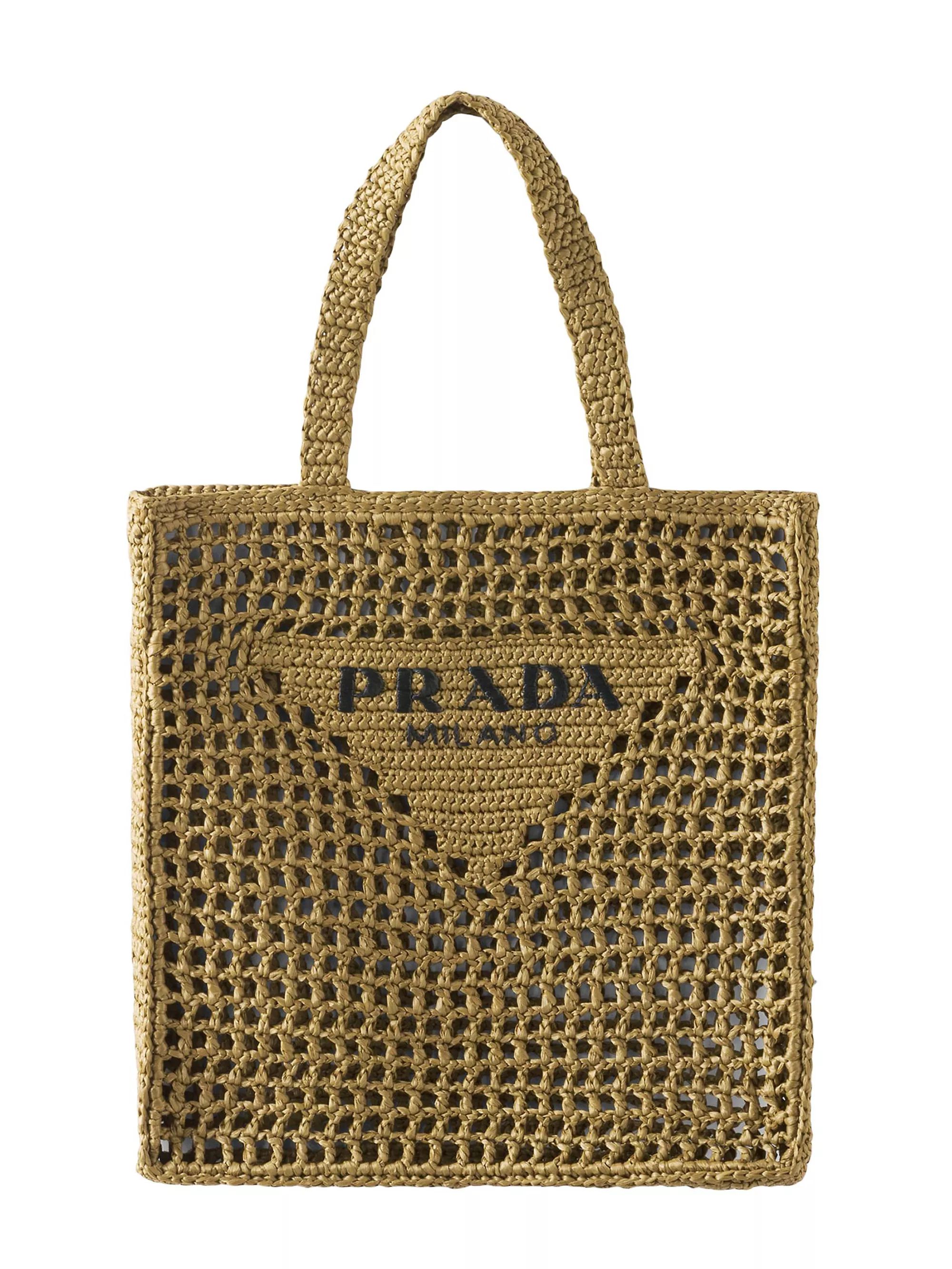 Shop Prada Raffia Tote Bag | Saks Fifth Avenue | Saks Fifth Avenue