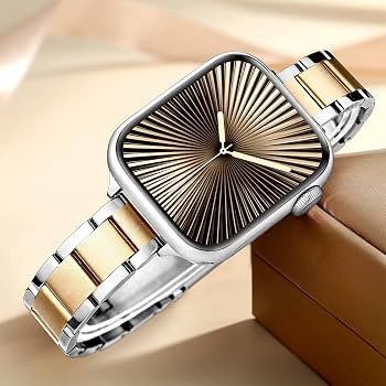 wipalor Metal Stainless Steel Band Fit iPhone Watch Bands for Women 42mm 41mm 40mm 38mm, Thin Sli... | Amazon (US)