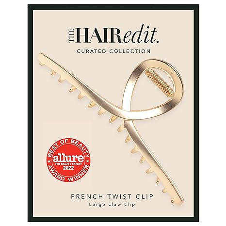The Hair Edit French Twist Claw Clip - Large Gold Metal Loop Jaw Clip | Amazon (US)