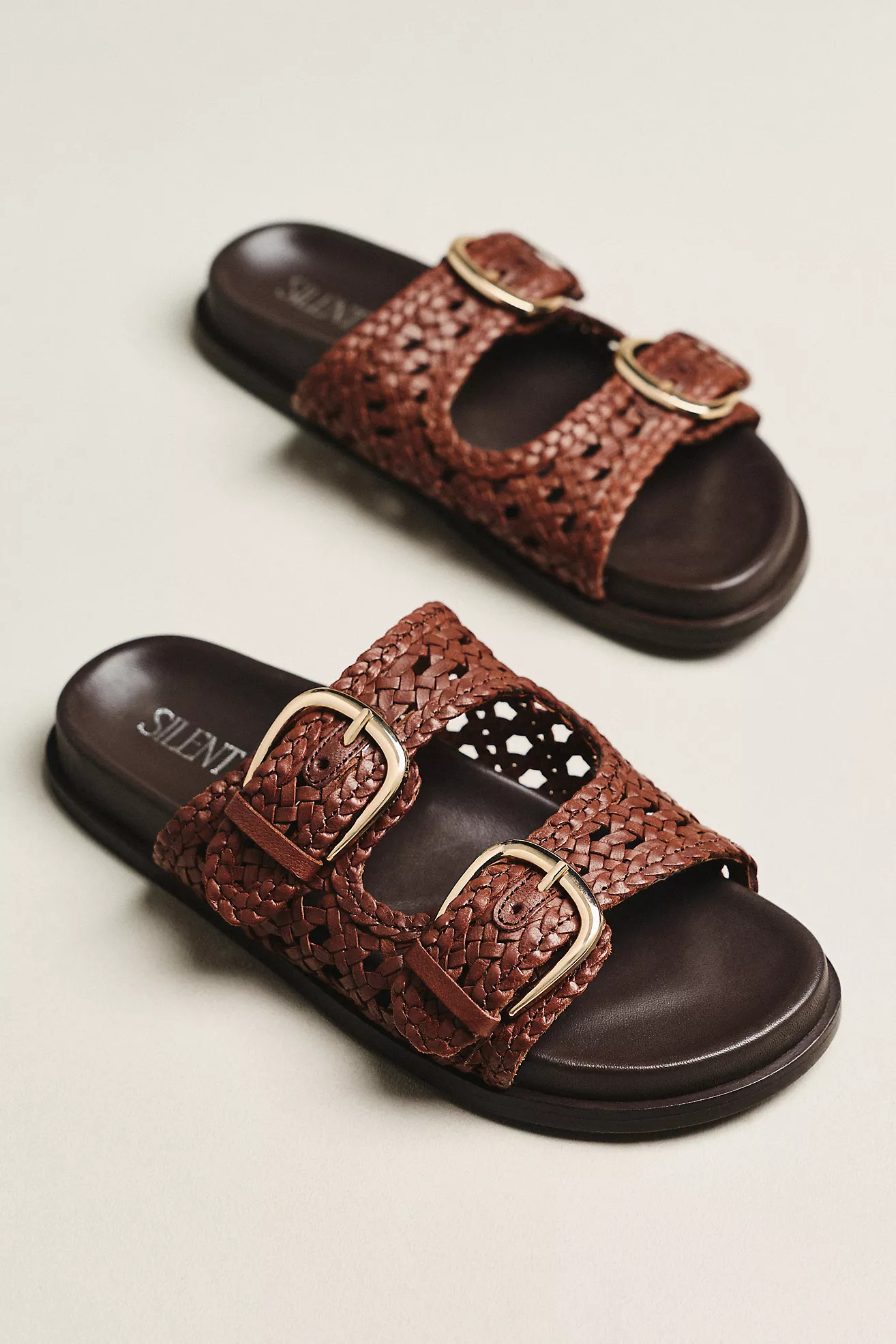 Silent D Woven Buckle Slide Sandals | Anthropologie (US)