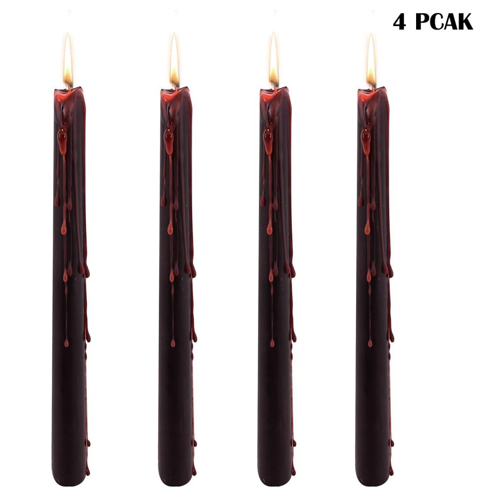 Topsics 4 PCAK Tears Taper Candles Set, 10 inch Black Candle, Bleeding for Halloween, Horror Them... | Amazon (CA)