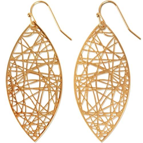 Gold Dangle Earrings for Women Trendy - Gold Tone Boho Earrings for Women Dangling Earrings for Women, Filigree Earrings for Women, Lightweight Hanging Statement Earrings, Bohemian Earrings for Women | Amazon (US)