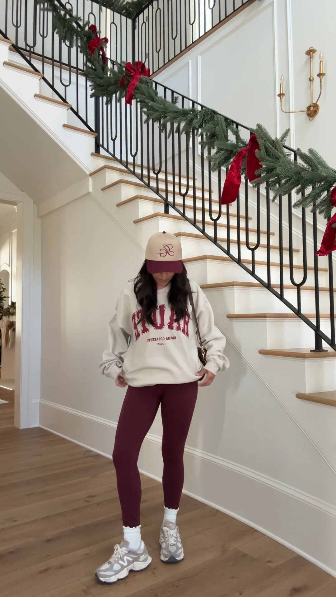 Linking everything, but my hat and sweatshirt here. DM me if you want one! These leggings are the perfect burgundy color. I love them!
#loungewear 

#LTKGiftGuide #LTKPetite