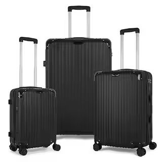 HIKOLAYAE Grand Creek Nested Hardside Luggage Set in Luxury Black, 3 Piece - TSA Compliant CW-A61... | The Home Depot