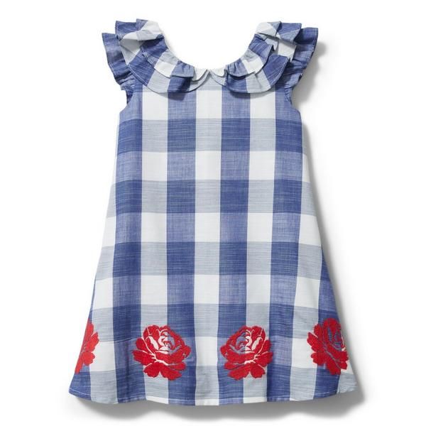 Embroidered Floral Gingham Dress | Janie and Jack