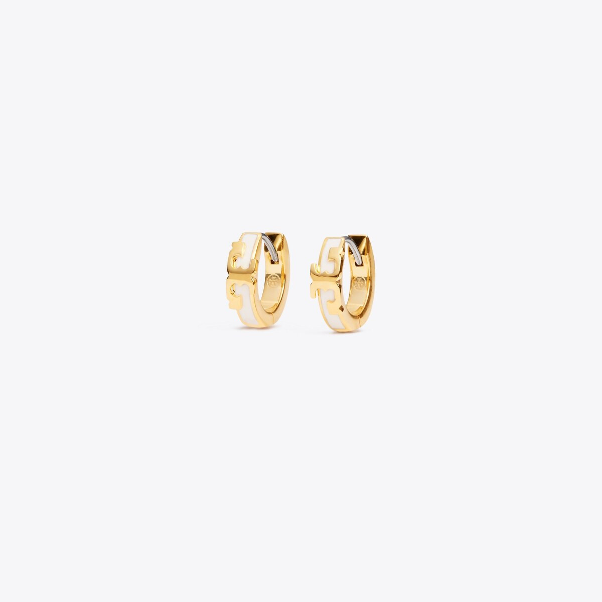 Serif-T Enameled Huggie Hoop Earring | Tory Burch (US)